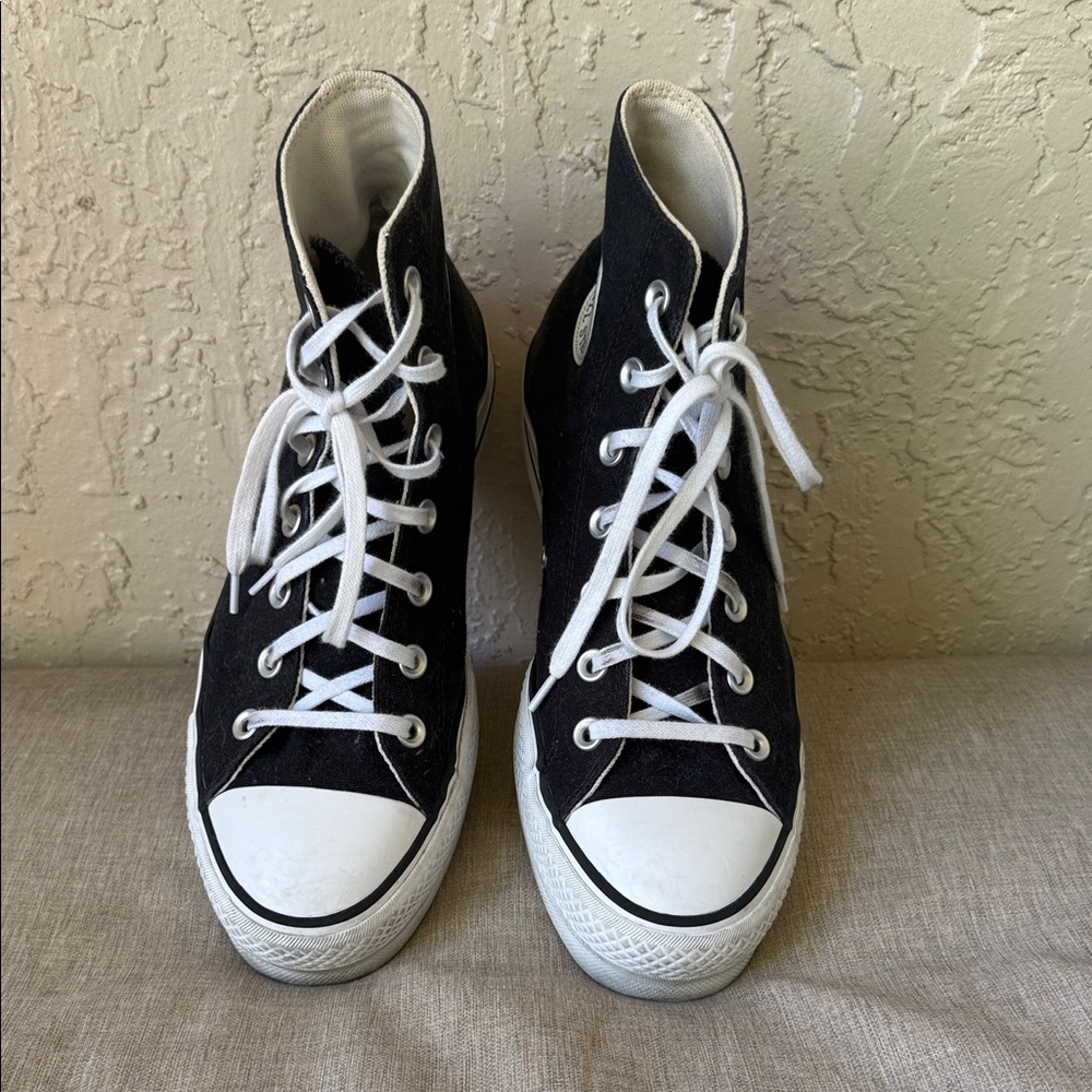 Converse Women's Black and White High-Top Sneakers - Picture 4 of 10